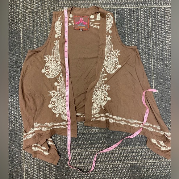 Johnny Was JWLA Embroidered Boho Waterfall Vest - Picture 5 of 8